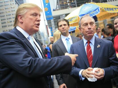 Donald Trump junto a Michael Bloomberg cuando el primero era empresario y el segundo alcalde de Nueva York.