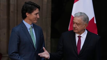 El primer ministro de Canadá, Justin Trudeau y el presidente Andrés Manuel López Obrador, en enero de 2023.