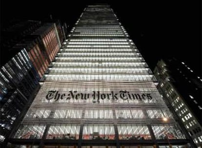 Vista del edificio sede del diario 'The New York Times', en Manhattan