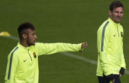Neymar y Messi en el Arena Stadium de Ámsterdam.