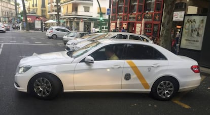 Una parada de taxis en Sevilla.