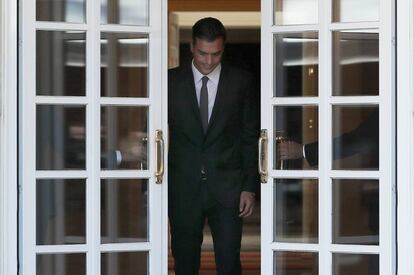 El presidente del Gobierno, Pedro Sánchez, en La Moncloa.