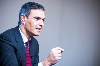 Pedro Sánchez, durante la entrevista. 