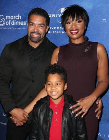 David Otunga y Jennifer Hudson, con su hijo el pasado diciembre.