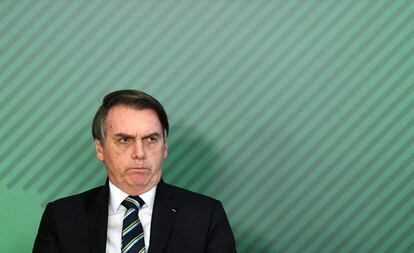 O presidente Bolsonaro no dia 9, no Planalto.