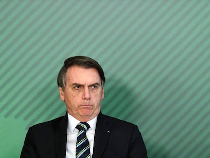 O presidente Bolsonaro no dia 9, no Planalto.