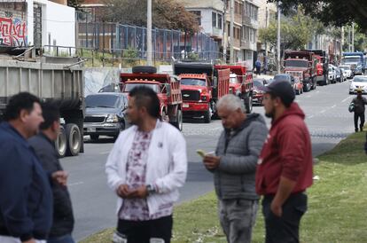 Manifestación de camioneros en Bogotá