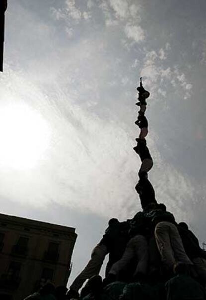 El &#39;pilar de vuit&#39; conseguido por los Castellers de Vilafranca.