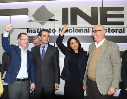 Anaya, C&oacute;rdova, Barrales y Delgado, en el INE. 