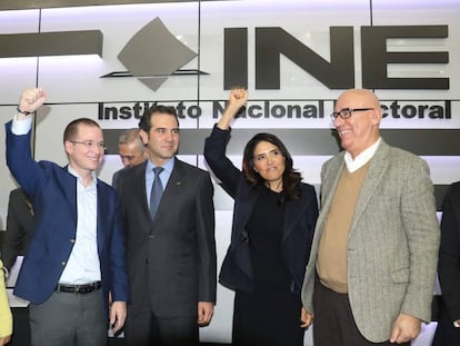 Anaya, C&oacute;rdova, Barrales y Delgado, en el INE. 