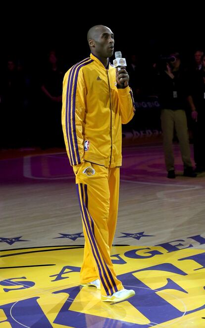 Kobe Bryant, durante su discurso.