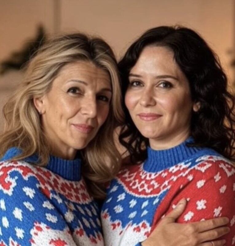 Yolanda Díaz e Isabel Díaz Ayuso, en el vídeo hecho con IA.