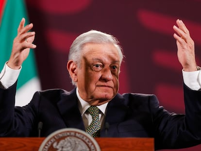 Andrés Manuel López Obrador, durante su conferencia de prensa matutina, el 12 de enero.