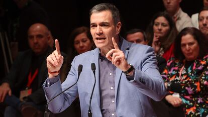 El secretario general del PSOE y presidente del Gobierno, Pedro Sánchez, durante un acto en Plasencia el 19 de enero de 2025.