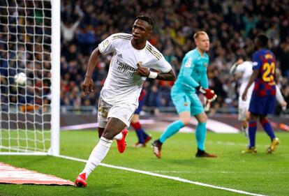 Vinicius Junior tras marcar ante el Barça.