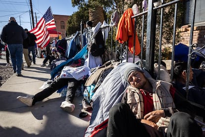 Migrantes en El Paso, Texas.