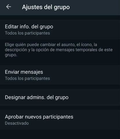 Aprobar nuevos participantes WhatsApp