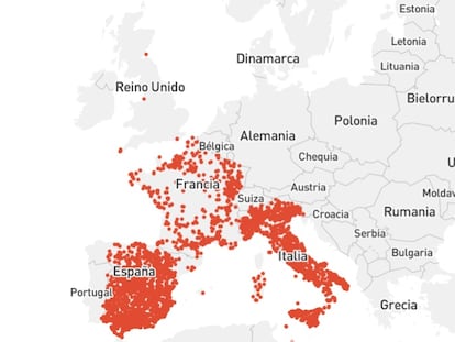 Resultados del buscador de calles con nombres de vírgenes.