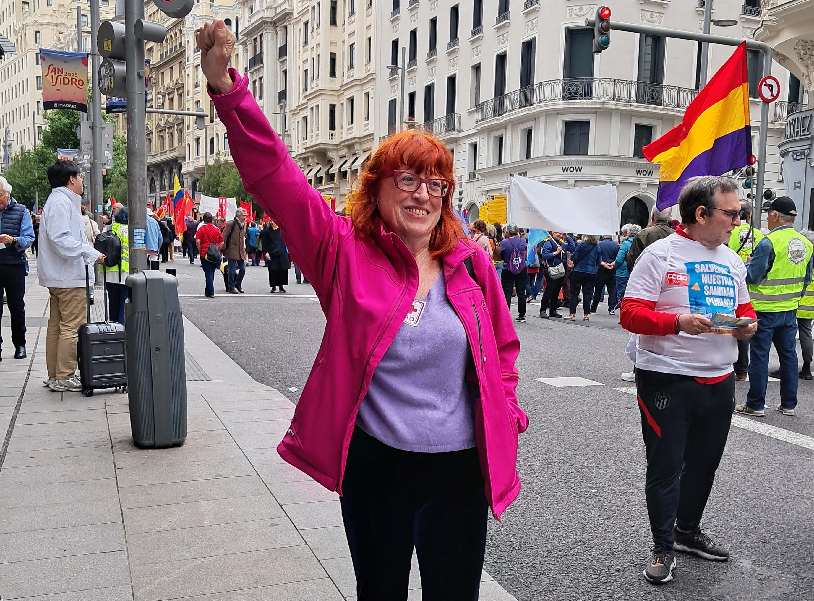 Ada Heredero, en la Gran Vía de Madrid.