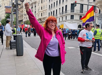 Ada Heredero, en la Gran Vía de Madrid.