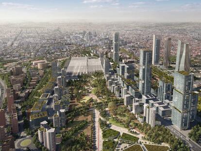 Recreación del futuro desarrollo Madrid Nuevo Norte.