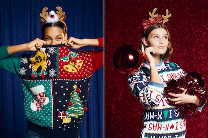 Nada levanta más un estilismo navideño que un accesorio inesperado y divertido como estas diademas.
