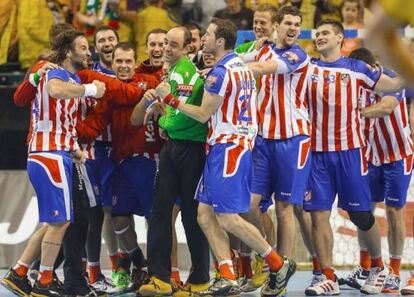 Los jugadores del Atlético, el pasado curso en la Champions