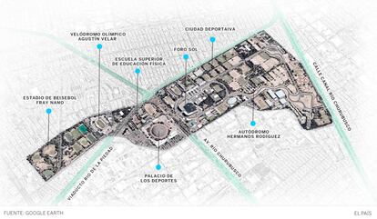 El plano de la ciudad deportiva de la capital.