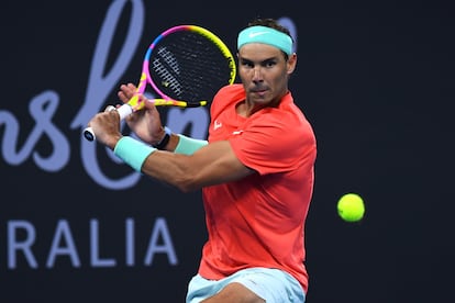 Nadal, este martes durante su estreno en el torneo australiano. 
