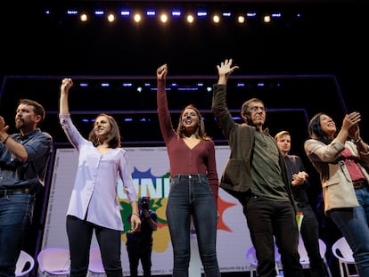 Acto de cierre de la Universidad de Otoño de Podemos en el Teatro Coliseum de Madrid, en noviembre de 2022.
