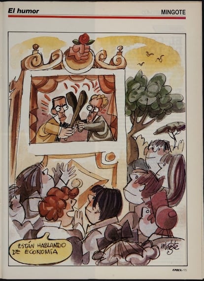 Dibujo de Mingote para la revista 'Época', 1986