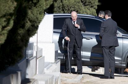 El rey emérito, a su llegada el pasado enero al funeral de la infanta doña Pilar.