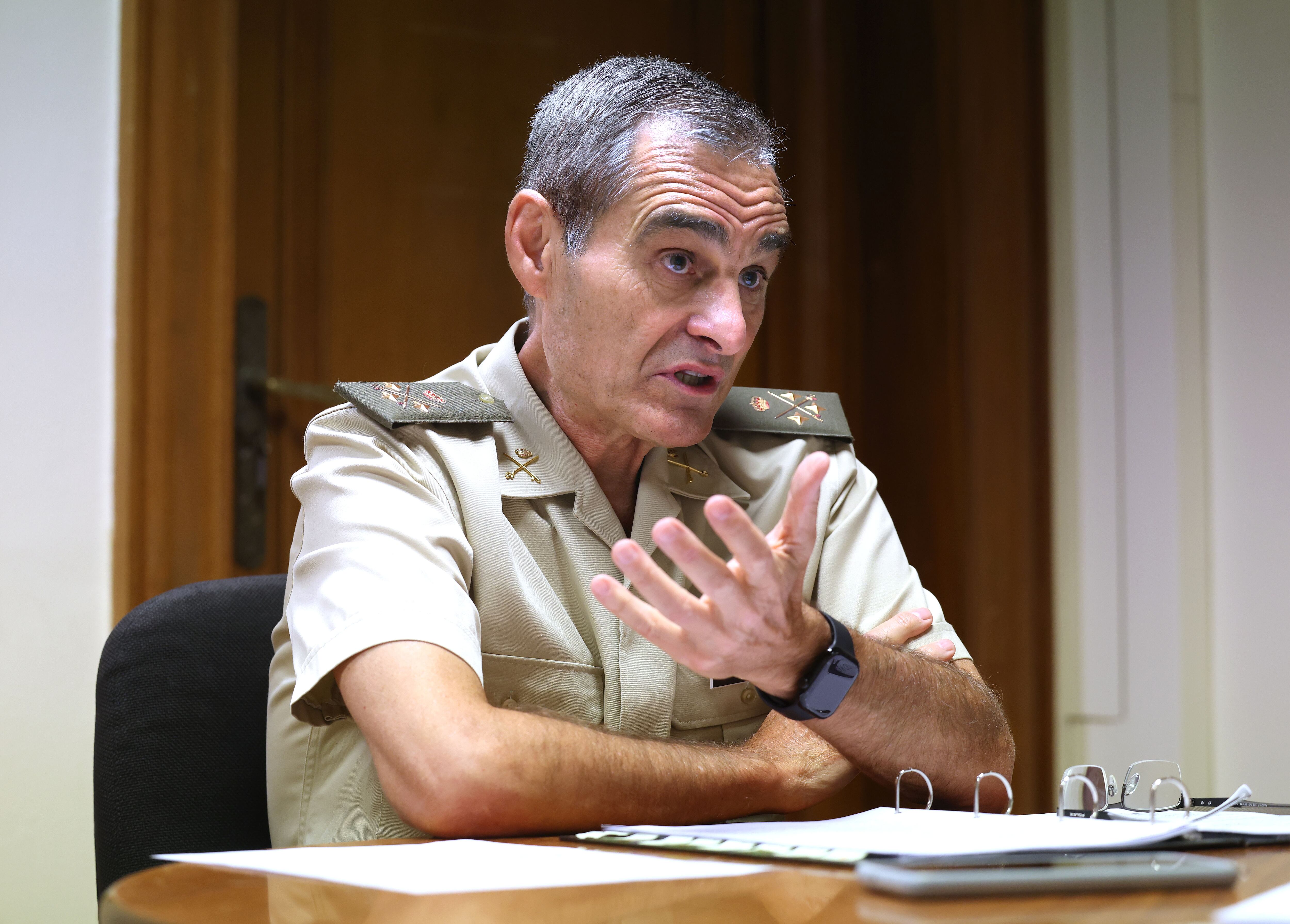 Aroldo Lázaro, en uno de los momentos durante la entrevista.