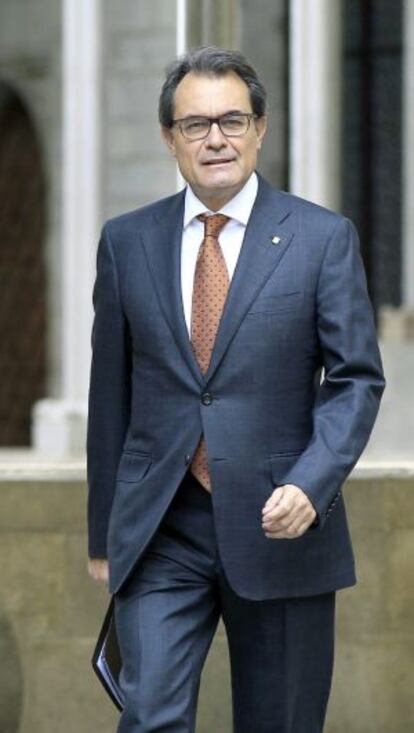 Artur Mas, el martes, a su llegada a la reunión del Gobierno.