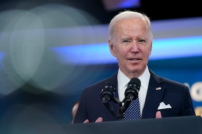 President Joe Biden in the South Court Auditorium on the White House campus in Washington in October 2022.