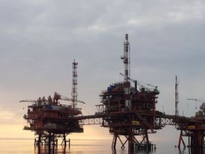 Una plataforma de ENI en el mar Adriático.