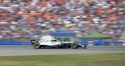 Lewis Hamilton durante la carrera.