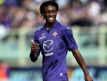 Cuadrado, en un partido con la Fiorentina.