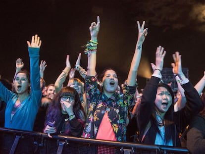 Asistentes al Primavera Sound la noche del viernes. 