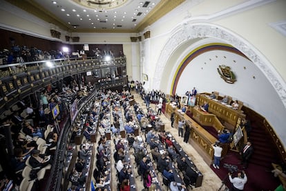 La sesión de la Asamblea Nacional en Caracas de este miércoles.
