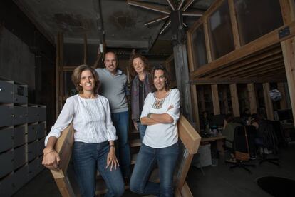 Los fundadores de Factoría Cultural Lucía Ybarra (iz), Antonio Bazán, Rosina Gómez-Baeza y Sandra Stuyck.
