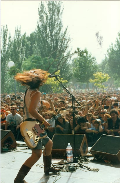 Cristina Llanos en el concierto de Festimad de 1997, clave en la historia del cuarteto. / SUBTERFUGE RECORDS