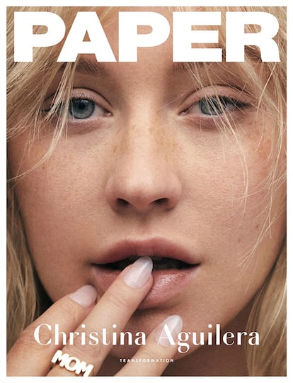 Christina Aguilera posa sin maquillaje en la última portada de 'Paper'.