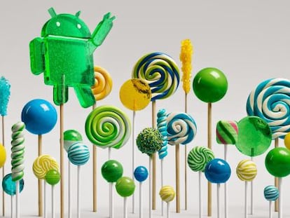 Android Lollipop, piruleta en espa&ntilde;ol, la &uacute;ltima versi&oacute;n del sistema operativo de Google.