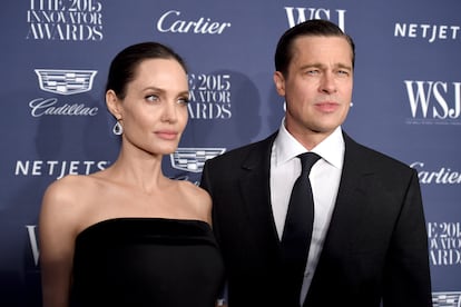 Angelina Jolie Pitt (L) and Brad Pitt