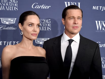 Angelina Jolie Pitt (L) and Brad Pitt