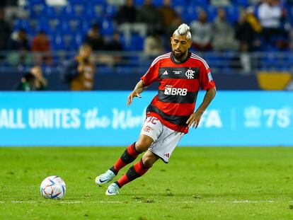 Arturo Vidal durante un partido del Flamengo, el pasado 7 de febrero.