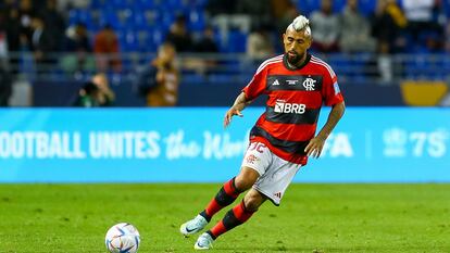 Arturo Vidal durante un partido del Flamengo, el pasado 7 de febrero.