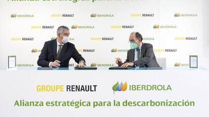 José Vicente de los Mozos, director industrial del grupo Renault y presidente-director general de Renault Iberia, e Ignacio Galán, presidente de Iberdrola.