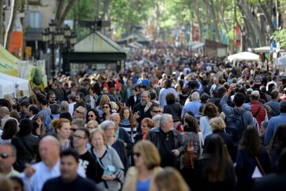 La Rambla plena a vessar. 